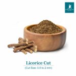 A bowl Licorice Root Tea Cut – Ideal for natural teas, herbal blends, and digestive health products. Sweet flavor with health benefits.